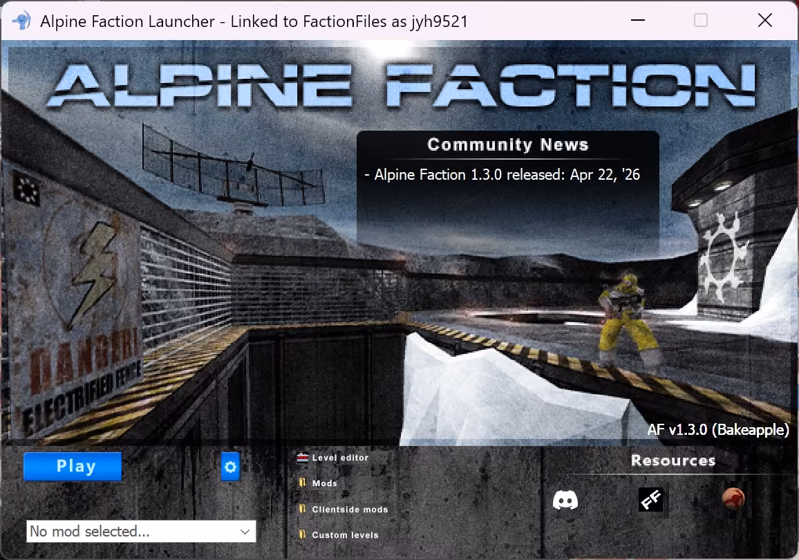 Alpine Faction主界面